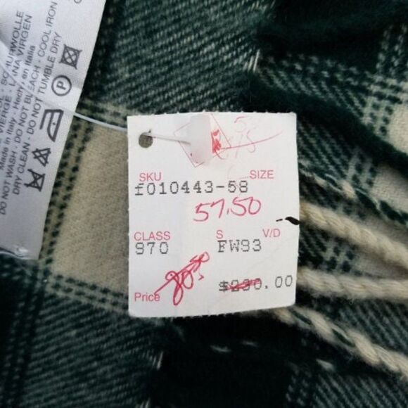 Vintage Poncho Blanket Mondi Italy Wool Plaid Wrap Stadium Blanket New Old Stock - Picture 4 of 7